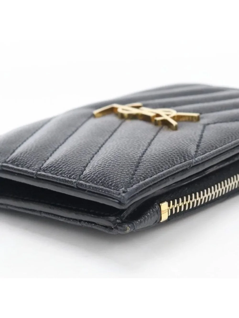 Saint Laurent Zip Wallet Monogram Bifold Calfskin